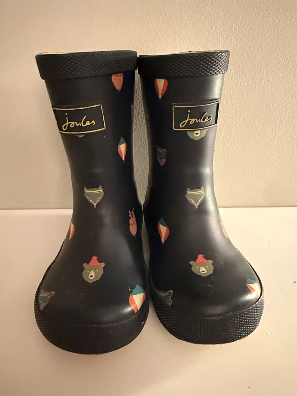 Navy Joules Forest Critters Rainboots